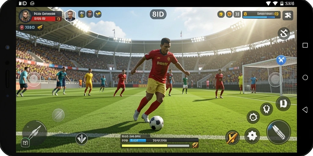 Tampilan gameplay kompetitif dalam 8ID yang mengasyikkan.