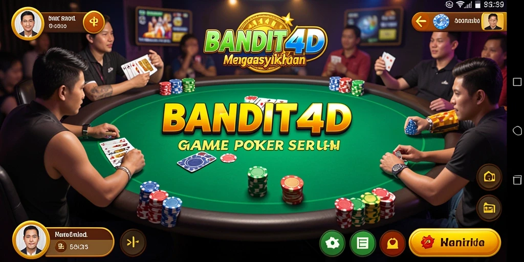 Tampilan yang mengasyikkan dari permainan Poker di BANDIT4D.