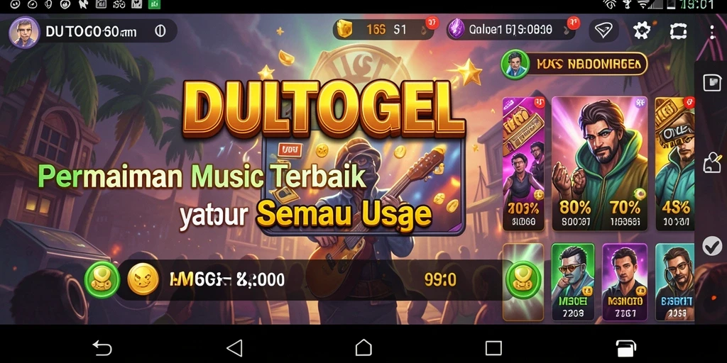 Screenshot gameplay DULTOGEL menunjukkan interaksi musik yang seru.