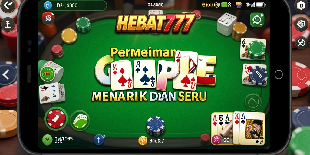 Tampilan gameplay seru dan menarik dari HEBAT777 dalam permainan Gaple.