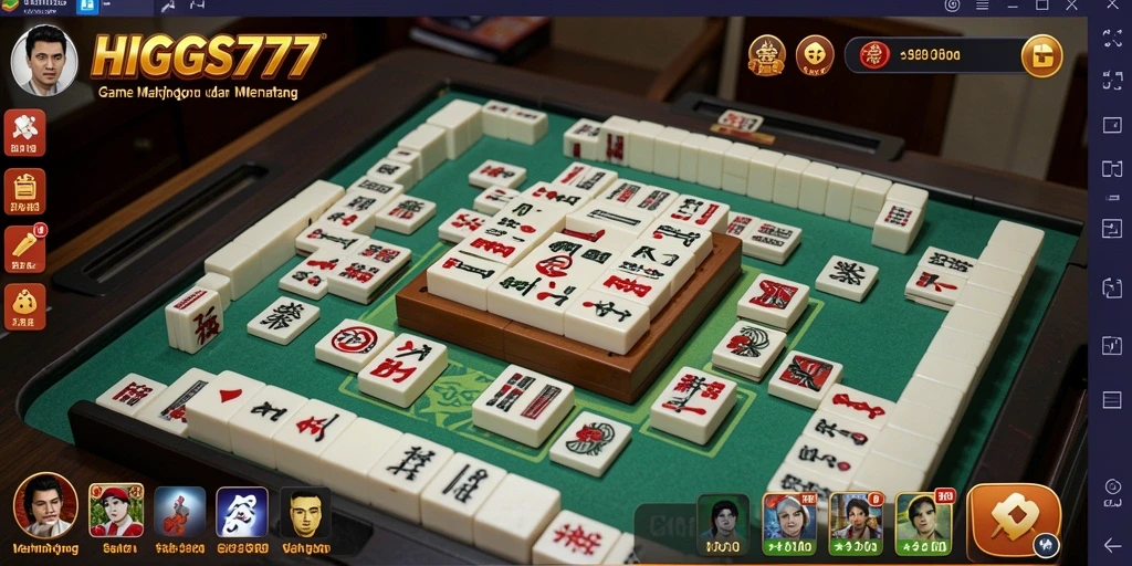 Screenshot utama HIGGS777 menunjukkan gameplay Mahjong yang seru.