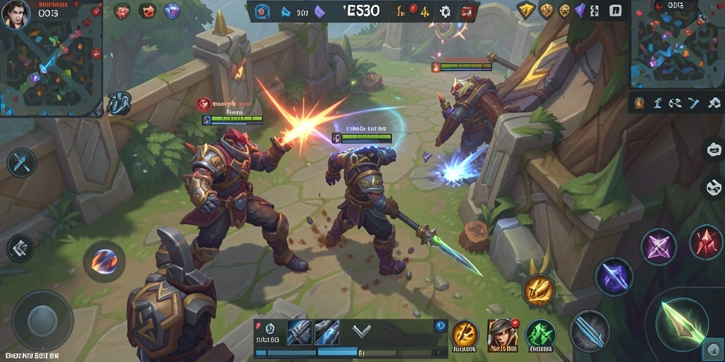 Screenshot utama LOS303 menampilkan aksi gameplay seru dalam arena MOBA.