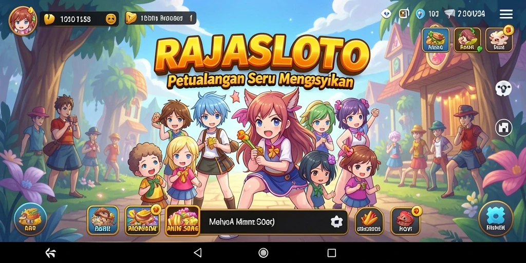 Tampilan gameplay RAJASLOTO yang menakjubkan dengan karakter Anime.